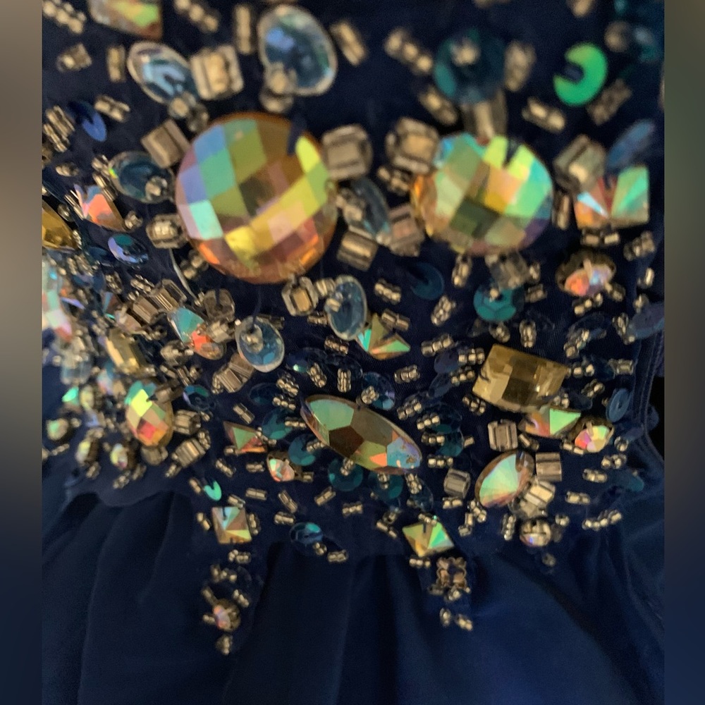 Royal Blue Dress Rhinestone - Picture 3 of 4